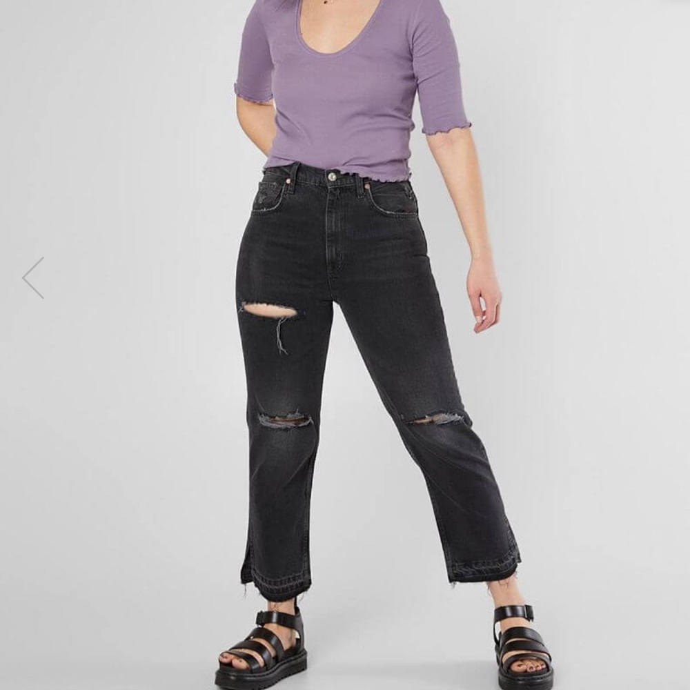 Free People Distressed Lita Ankle Straight Jean